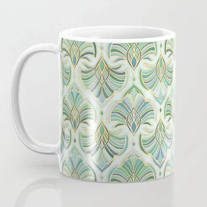 Jade Enamel Art Deco Fans Coffee Mug Gallery Image 3