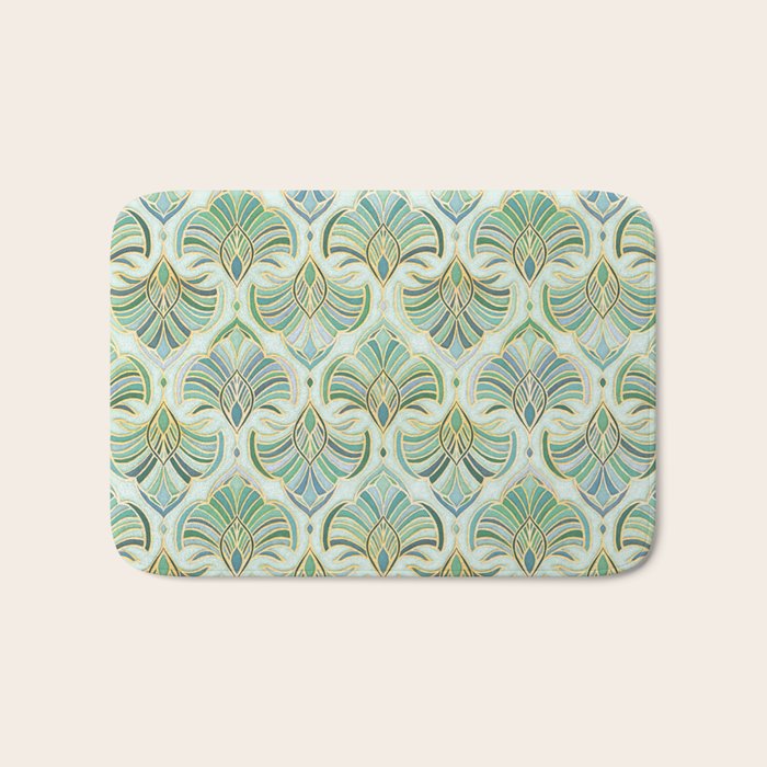 Jade Enamel Art Deco Fans Bath Mat Gallery Image 1