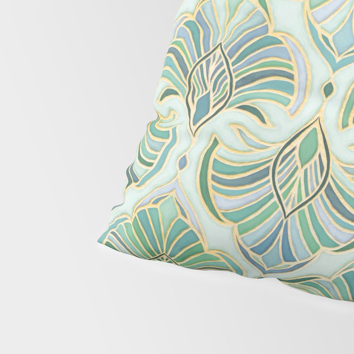 Jade Enamel Art Deco Fans Pillow Sham Gallery Image 4