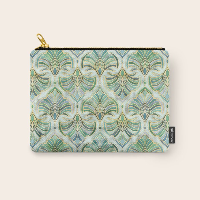 Jade Enamel Art Deco Fans Carry All Pouch Gallery Image 1
