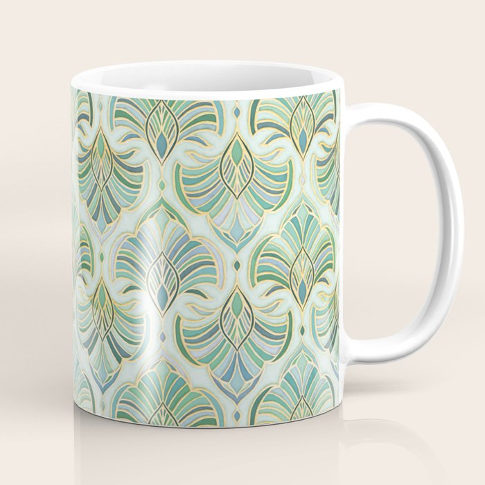 Jade Enamel Art Deco Fans Coffee Mug Gallery Image 1