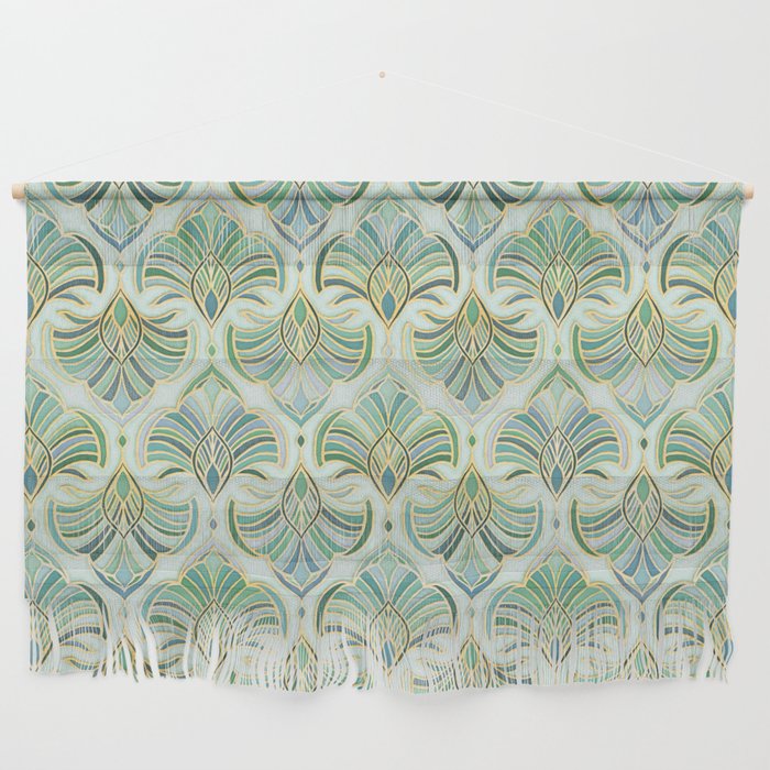 Jade Enamel Art Deco Fans Wall Hanging Gallery Image 1