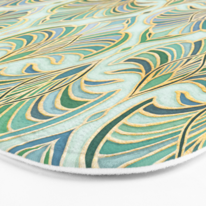 Jade Enamel Art Deco Fans Bath Mat Gallery Image 3