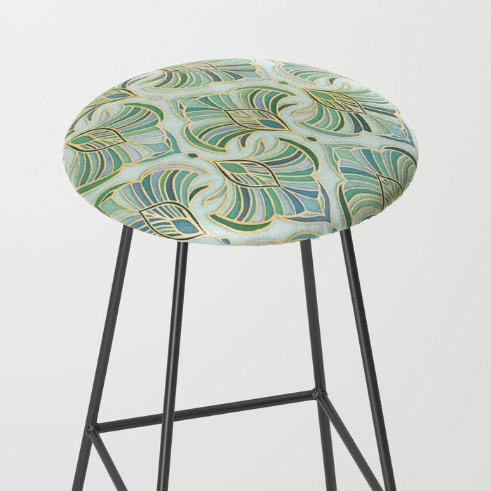 Jade Enamel Art Deco Fans Stool Gallery Image 2