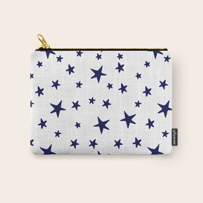 Stars - Navy Blue on White Carry All Pouch Gallery Image 1