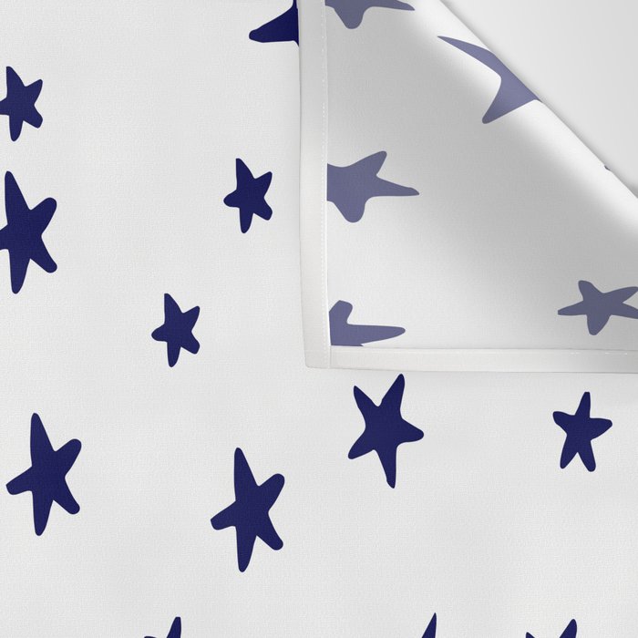 Stars - Navy Blue on White Wall Tapestry Gallery Image 3