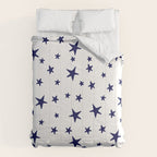 Stars - Navy Blue on White Comforter Gallery Image 6