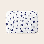 Stars - Navy Blue on White Bath Mat Gallery Image 1