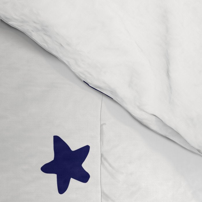 Stars - Navy Blue on White Comforter Gallery Image 4