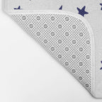 Stars - Navy Blue on White Bath Mat Gallery Image 2