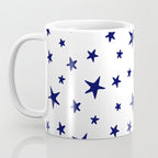 Stars - Navy Blue on White Coffee Mug Gallery Image 3