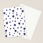 Stars - Navy Blue on White Stationery Card Gallery Image 2