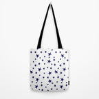 Stars - Navy Blue on White Tote Bag Gallery Image 2