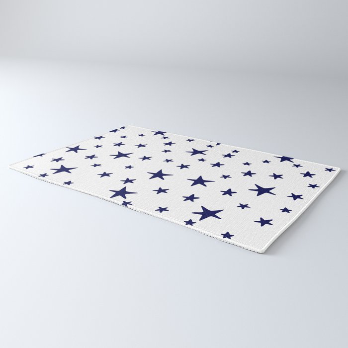 Stars - Navy Blue on White Rug Gallery Image 3