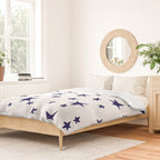 Stars - Navy Blue on White Duvet Cover Gallery Image 2