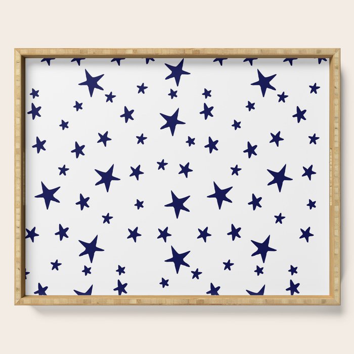 Stars - Navy Blue on White Serving Tray Gallery Image 1