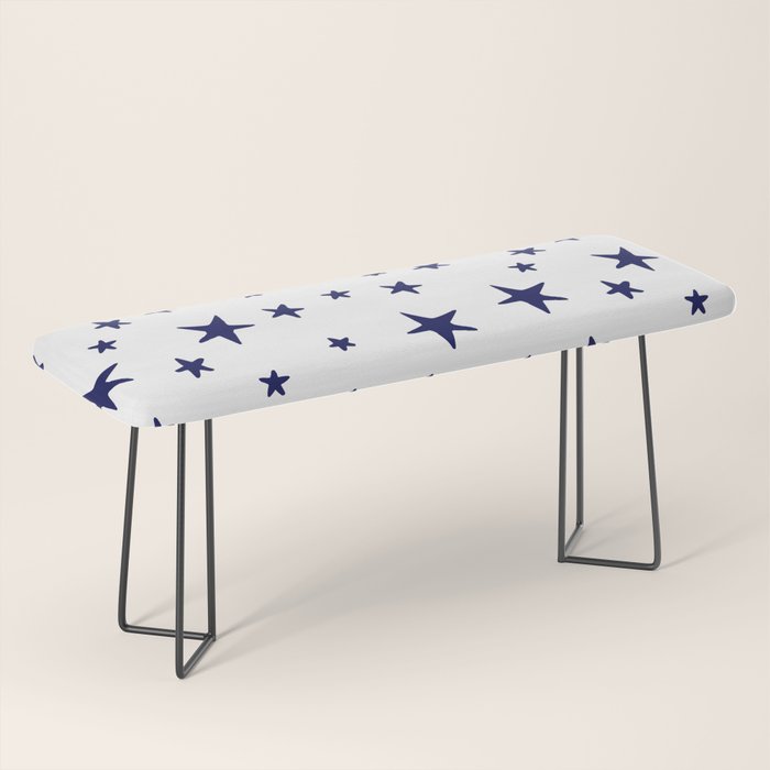 Stars - Navy Blue on White Bench Gallery Image 1
