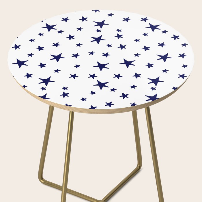 Stars - Navy Blue on White Side Table Gallery Image 2