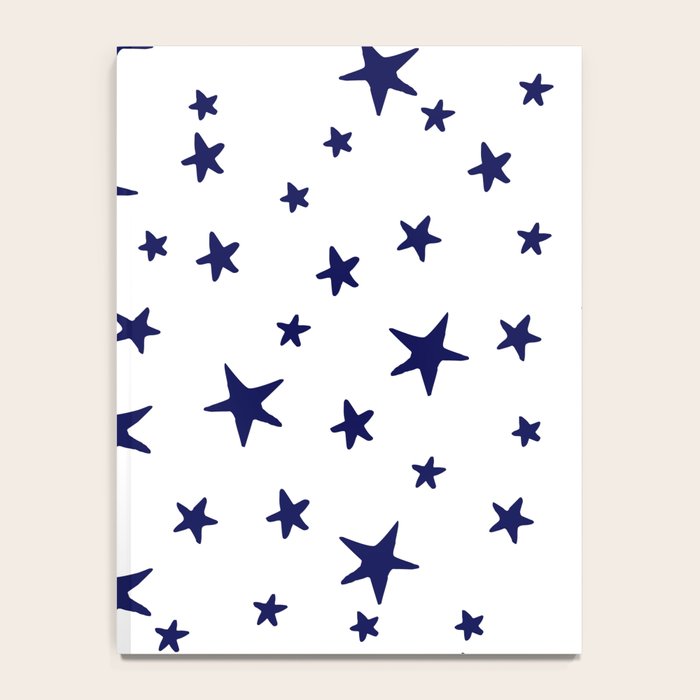 Stars - Navy Blue on White Notebook Gallery Image 4