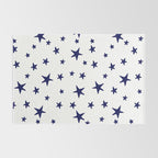 Stars - Navy Blue on White Rug Gallery Image 2