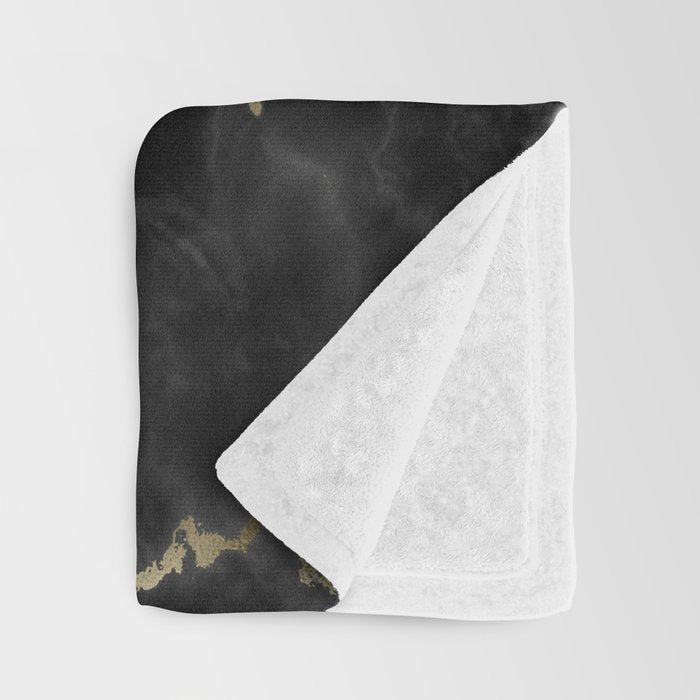 Modern abstract black gold trendy marble Throw Blanket Gallery Image 3