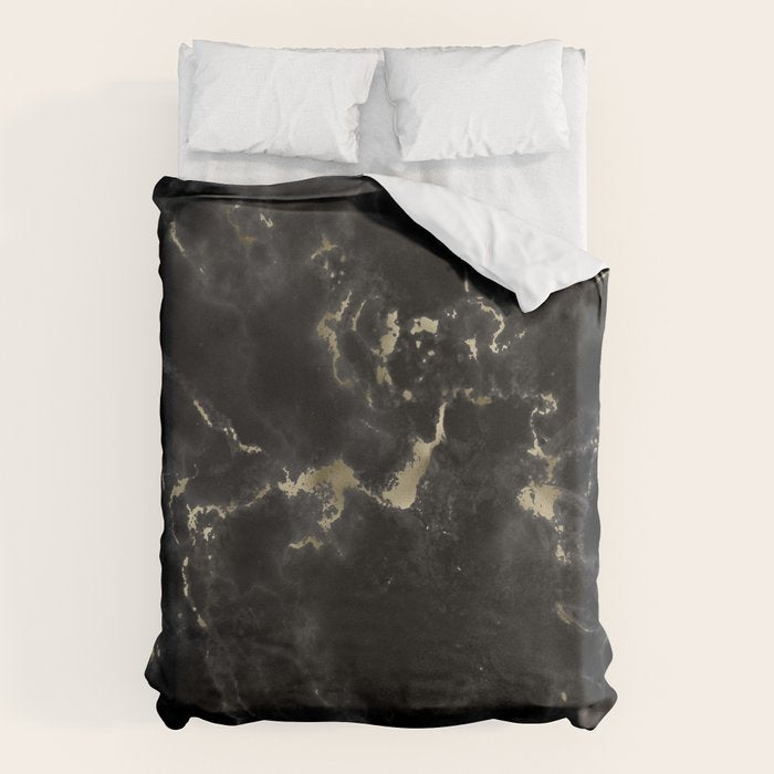 Modern abstract black gold trendy marble Duvet Cover Gallery Image 6