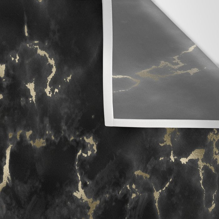 Modern abstract black gold trendy marble Wall Tapestry Gallery Image 3