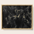 Modern abstract black gold trendy marble Serving Tray Gallery Image 1