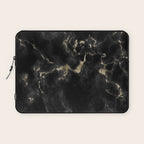 Modern abstract black gold trendy marble Laptop Sleeve Gallery Image 1