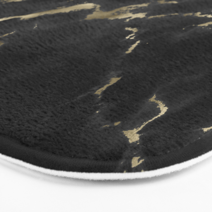 Modern abstract black gold trendy marble Bath Mat Gallery Image 3