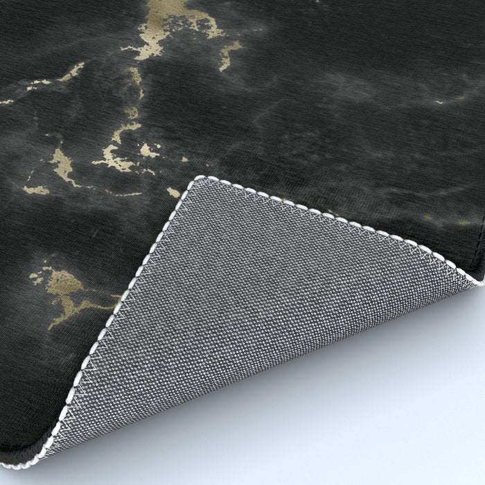 Modern abstract black gold trendy marble Rug Gallery Image 4