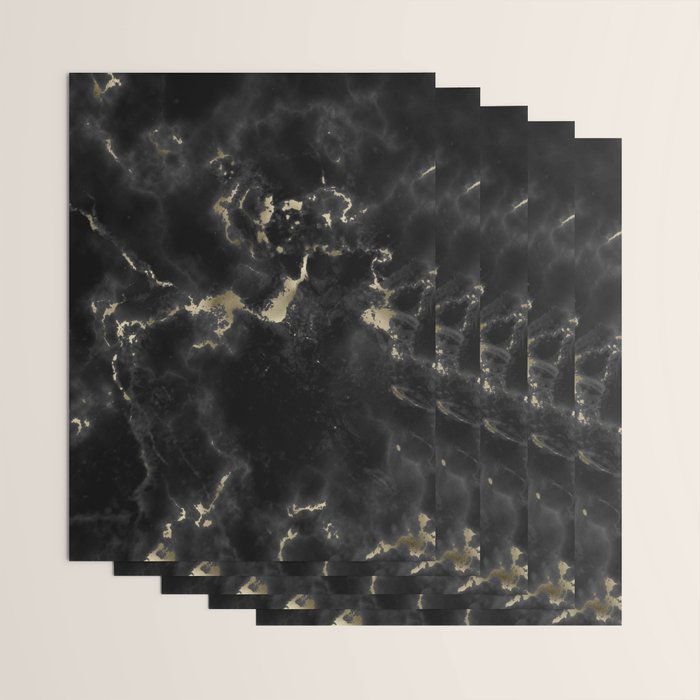 Modern abstract black gold trendy marble Wrapping Paper Gallery Image 3