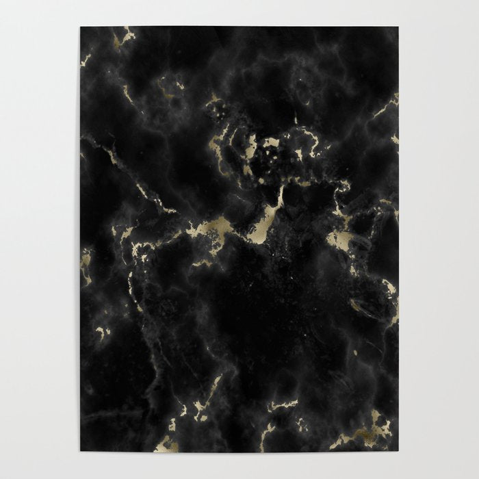 Modern abstract black gold trendy marble Poster Gallery Image 4