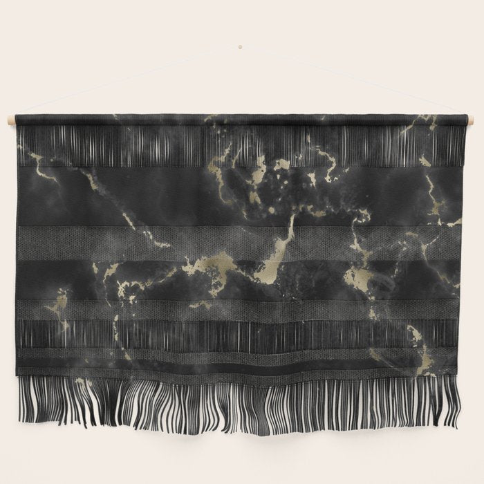 Modern abstract black gold trendy marble Wall Hanging Gallery Image 1
