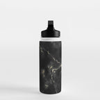 Modern abstract black gold trendy marble Water Bottle Gallery Image 3