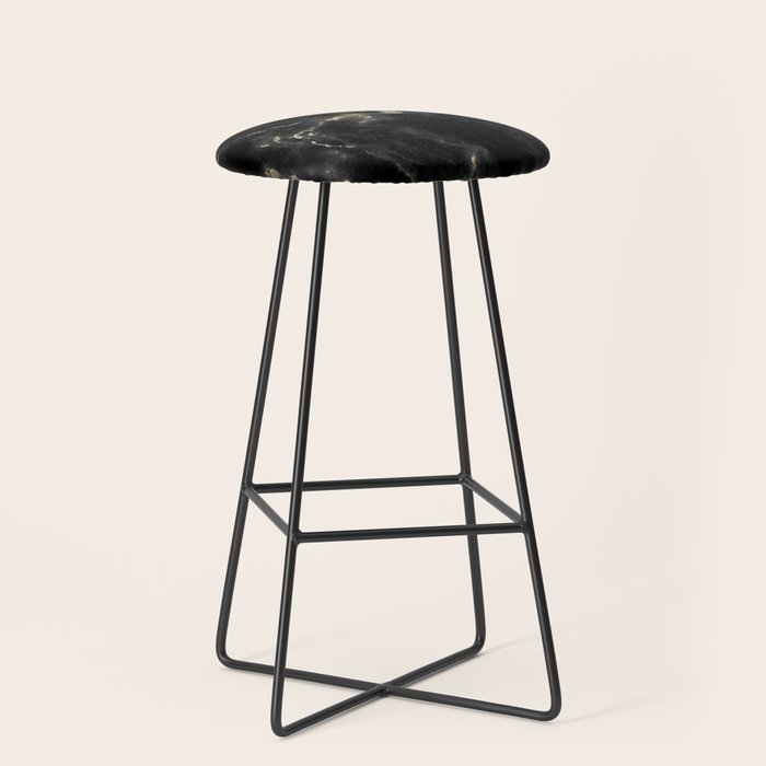 Modern abstract black gold trendy marble Stool Gallery Image 1