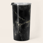 Modern abstract black gold trendy marble Travel Mug Gallery Image 3
