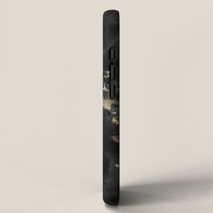 Modern abstract black gold trendy marble iPhone Case Gallery Image 2