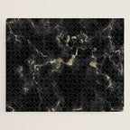 Modern abstract black gold trendy marble Jigsaw Puzzle Gallery Image 1