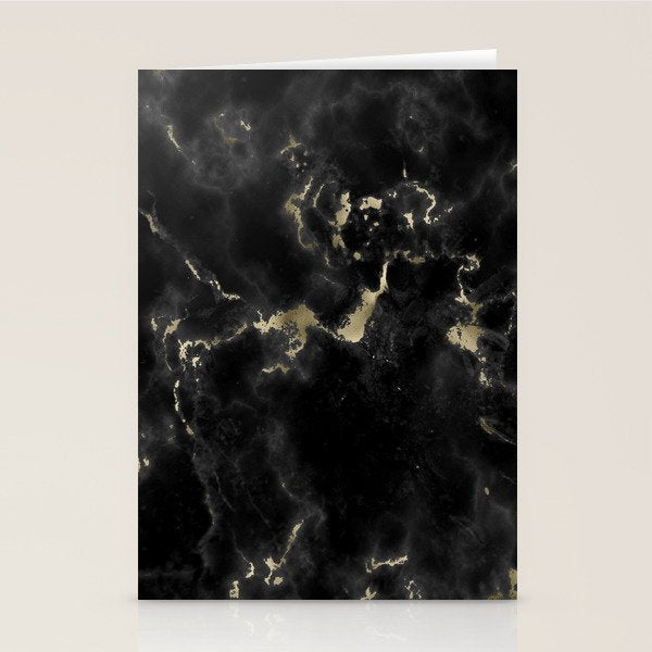 Modern abstract black gold trendy marble Stationery Card Gallery Image 2