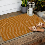 Lines III (Golden Brown) Outdoor Rug Gallery Image 2