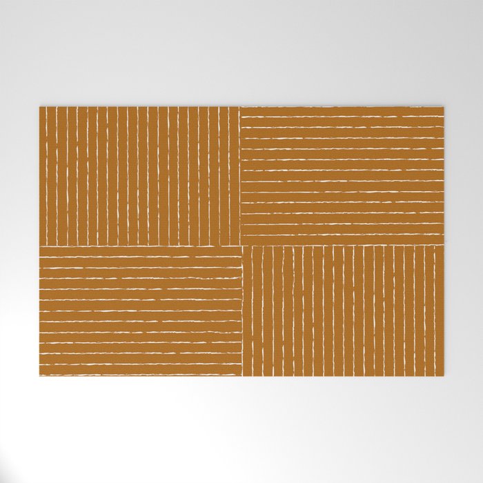 Lines III (Golden Brown) Welcome Mat Gallery Image 1