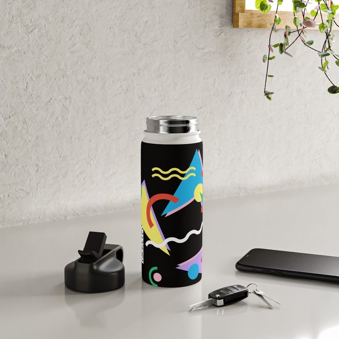 Memphis pattern 87 - 80s / 90s Retro Water Bottle Gallery Image 4