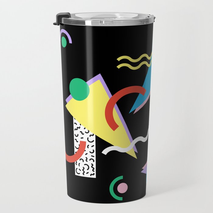 Memphis pattern 87 - 80s / 90s Retro Travel Mug Gallery Image 3