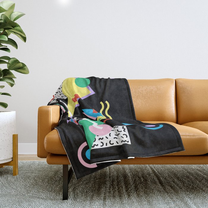 Memphis pattern 87 - 80s / 90s Retro Throw Blanket Gallery Image 1
