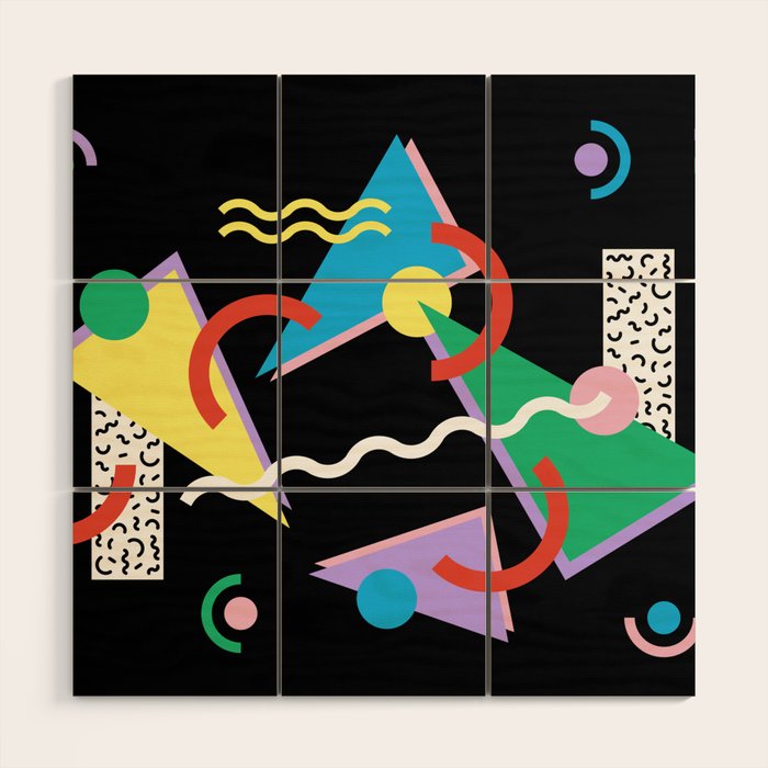 Memphis pattern 87 - 80s / 90s Retro Wood Wall Art Gallery Image 1