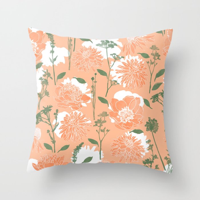 Modern floral blooms PGM7 Throw Pillow Gallery Image 1