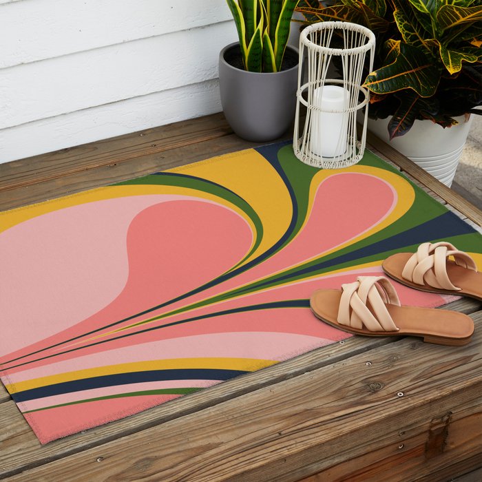 Spring Color Swirl Outdoor Rug Gallery Image 2