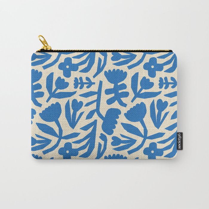 Blue flower nature art pattern Carry All Pouch Gallery Image 1