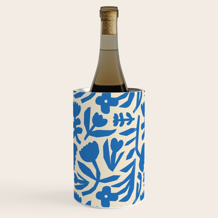 Blue flower nature art pattern Wine Chiller Gallery Image 3
